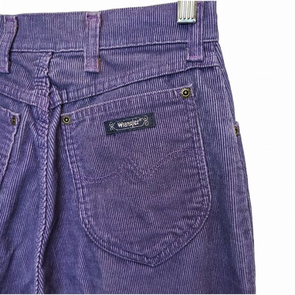 VTG 80s Wrangler Juniors 11 High Rise Straight Leg Corduroy Pants Purple - Picture 11 of 16